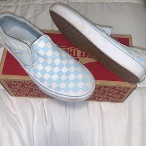 Baby Blue Checkered Vans